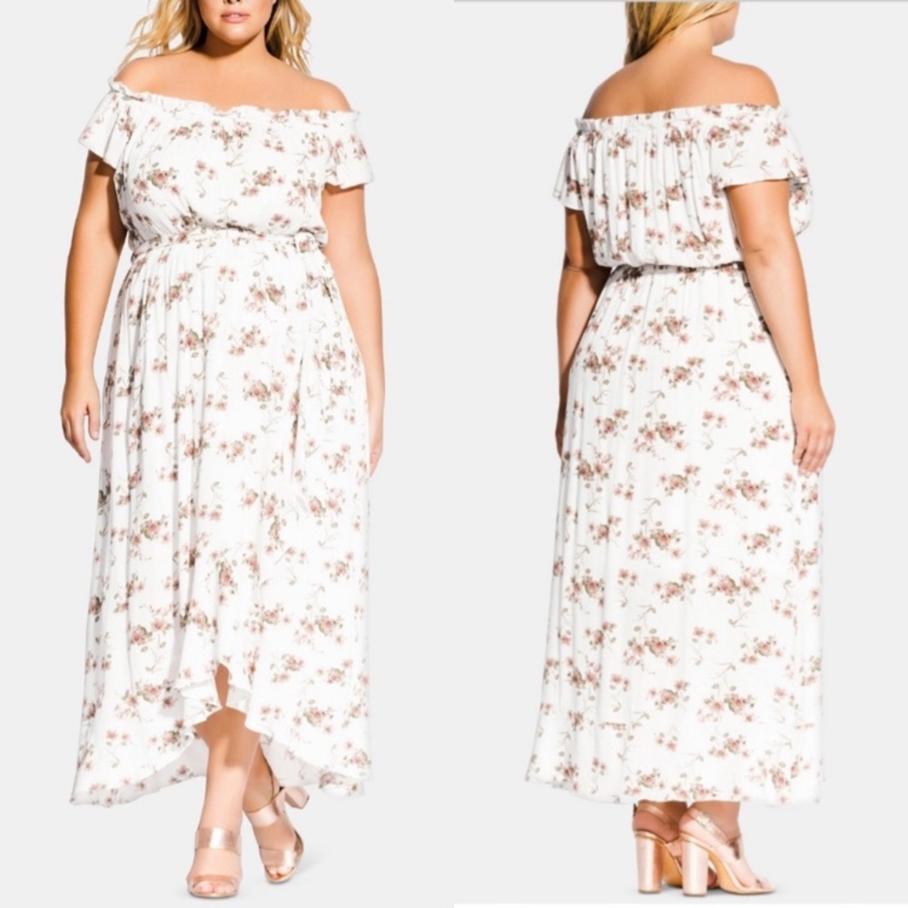 City Chic floral off the shoulder maxi dress
